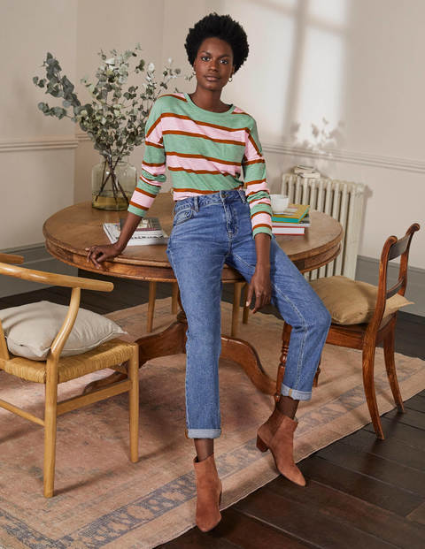 Boxy Jersey Tee - Duck Egg/ Coconut Stripe Boxy Jersey Tee - Duck Egg/ Coconut Stripe
