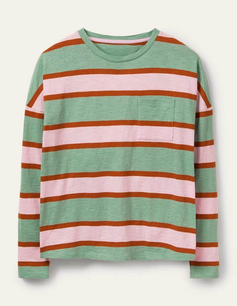 Boxy Jersey Tee - Duck Egg/ Coconut Stripe Boxy Jersey Tee - Duck Egg/ Coconut Stripe
