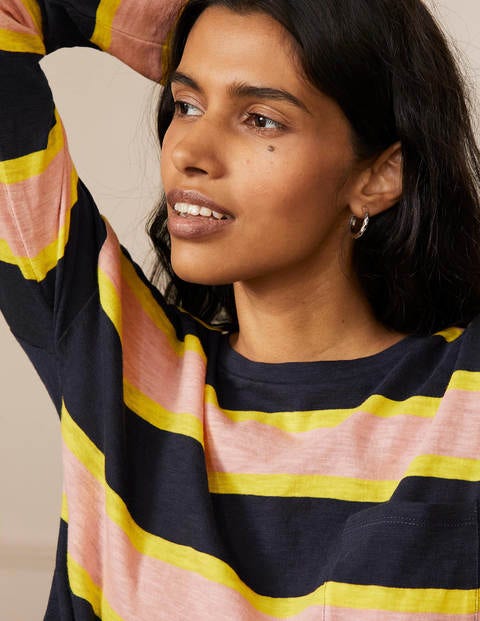Boxy Jersey Tee - Navy/ Milkshake Stripe Boxy Jersey Tee - Navy/ Milkshake Stripe