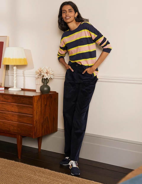 Boxy Jersey Tee - Navy/ Milkshake Stripe Boxy Jersey Tee - Navy/ Milkshake Stripe