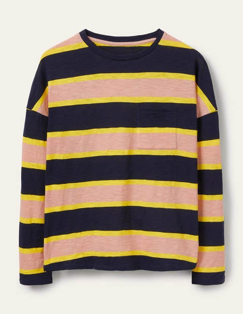 Boxy Jersey Tee - Navy/ Milkshake Stripe Boxy Jersey Tee - Navy/ Milkshake Stripe