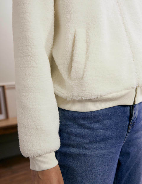 Teddy Zip-Through Jacket - Ivory Teddy Zip-Through Jacket - Ivory