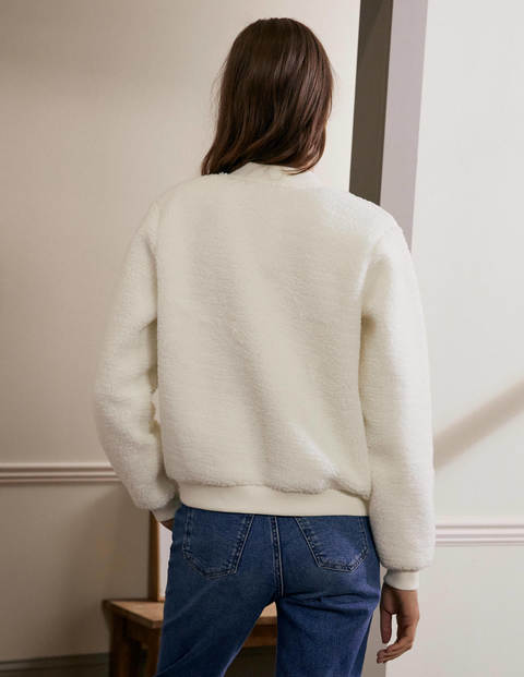 Teddy Zip-Through Jacket - Ivory Teddy Zip-Through Jacket - Ivory