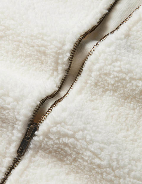 Teddy Zip-Through Jacket - Ivory Teddy Zip-Through Jacket - Ivory