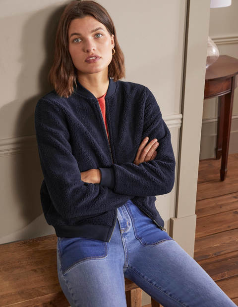 Teddy Zip-Through Jacket - Navy Teddy Zip-Through Jacket - Navy