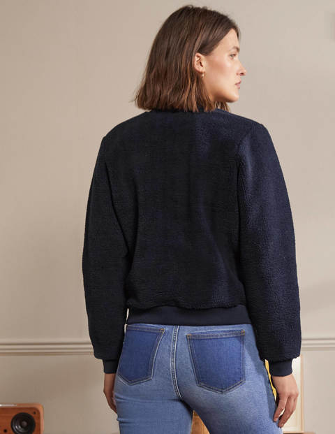 Teddy Zip-Through Jacket - Navy Teddy Zip-Through Jacket - Navy