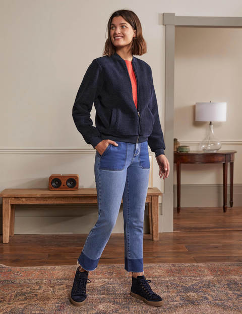 Teddy Zip-Through Jacket - Navy Teddy Zip-Through Jacket - Navy