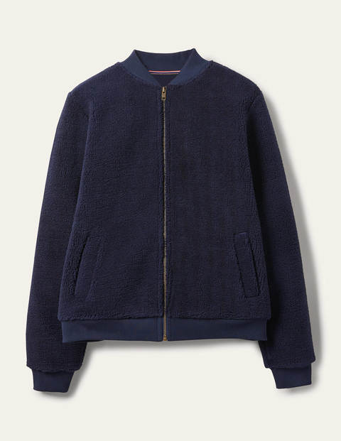Teddy Zip-Through Jacket - Navy Teddy Zip-Through Jacket - Navy