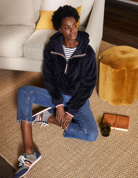 Teddy Half-Zip Hoodie - Navy Teddy Half-Zip Hoodie - Navy