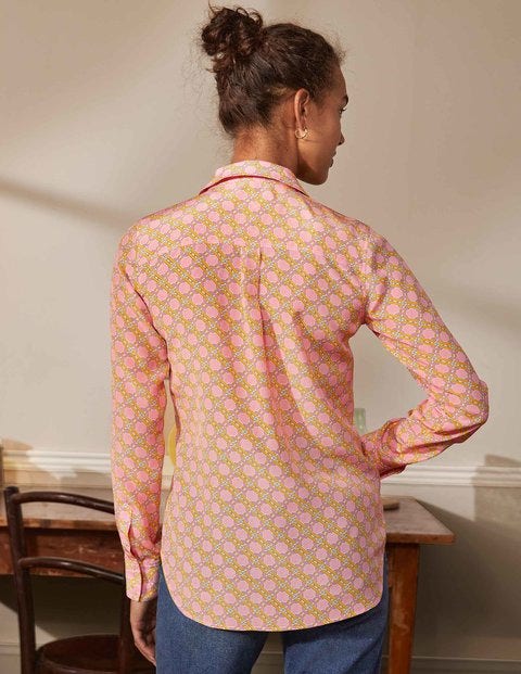 Silk Shirt - Dusk Cloud Pink, Chain Geo Silk Shirt - Dusk Cloud Pink, Chain Geo