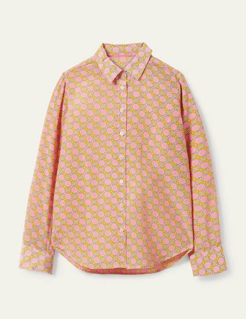 Silk Shirt - Dusk Cloud Pink, Chain Geo Silk Shirt - Dusk Cloud Pink, Chain Geo