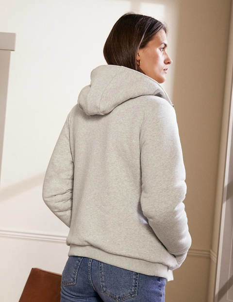 Teddy Lined Zip Through - Grey Marl Teddy Lined Zip Through - Grey Marl
