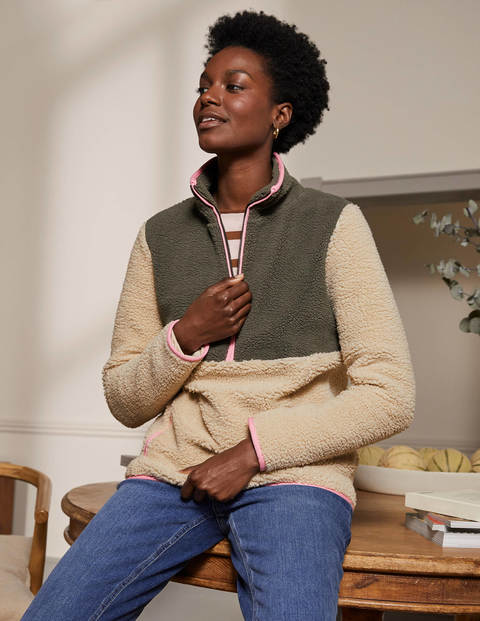 Greta Fleece - Ecru / Khaki Greta Fleece - Ecru / Khaki