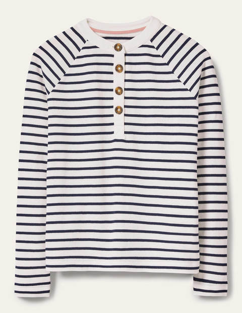 Mariner Henley Top - Ivory/Navy Mariner Henley Top - Ivory/Navy