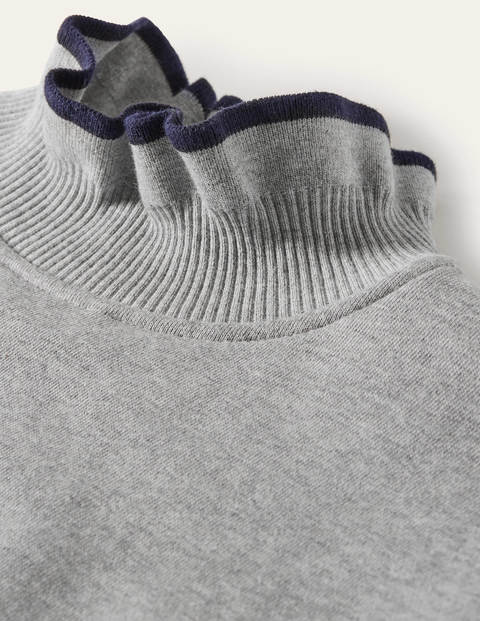 Ruffle Detail Sweatshirt - Grey Marl Ruffle Detail Sweatshirt - Grey Marl