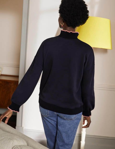 Ruffle Detail Sweatshirt - Navy Ruffle Detail Sweatshirt - Navy