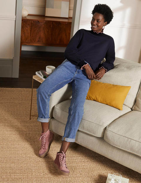 Ruffle Detail Sweatshirt - Navy Ruffle Detail Sweatshirt - Navy