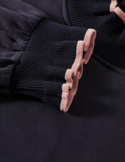 Ruffle Detail Sweatshirt - Navy Ruffle Detail Sweatshirt - Navy