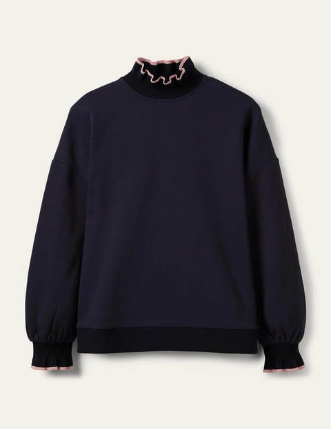 Ruffle Detail Sweatshirt - Navy Ruffle Detail Sweatshirt - Navy