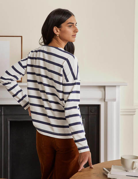 Sophie Langärmliges Bretonshirt - Naturweiß/Navy Sophie Langärmliges Bretonshirt - Naturweiß/Navy