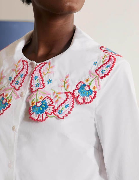 Antonia Embroidered Shirt - White Antonia Embroidered Shirt - White