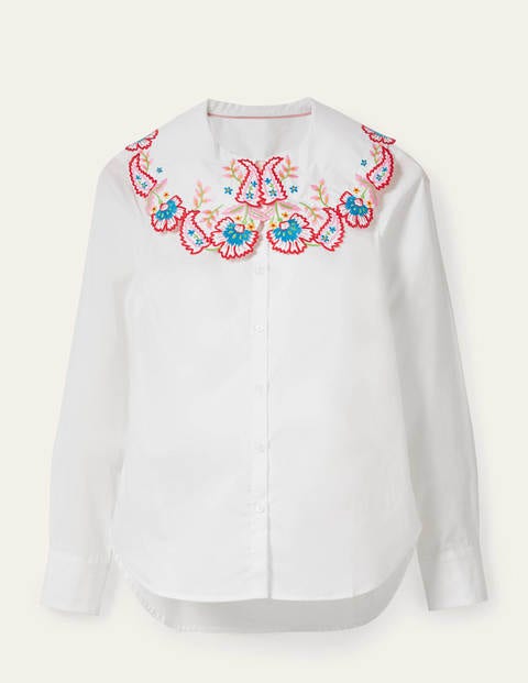 Antonia Embroidered Shirt - White Antonia Embroidered Shirt - White