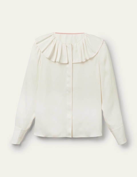 Pleated Collar Boxy Top - Ivory Pleated Collar Boxy Top - Ivory