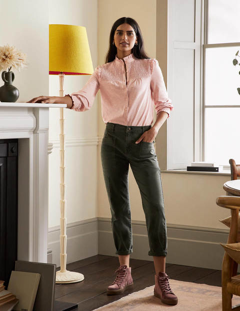 Smocked Yoke Jersey Shirt - Milkshake Smocked Yoke Jersey Shirt - Milkshake