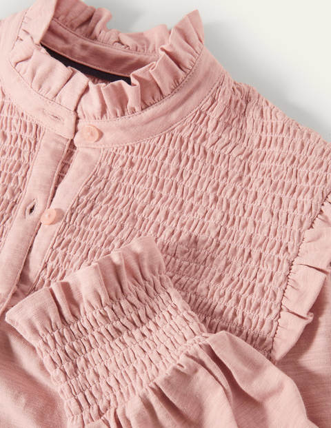 Smocked Yoke Jersey Shirt - Milkshake Smocked Yoke Jersey Shirt - Milkshake