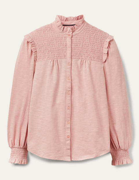Smocked Yoke Jersey Shirt - Milkshake Smocked Yoke Jersey Shirt - Milkshake