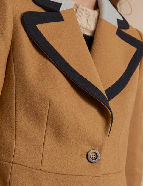Wool Blend Crombie Coat - Ground Ginger Wool Blend Crombie Coat - Ground Ginger