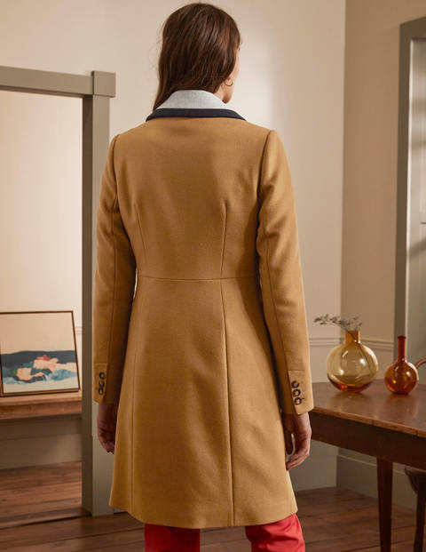 Wool Blend Crombie Coat - Ground Ginger Wool Blend Crombie Coat - Ground Ginger