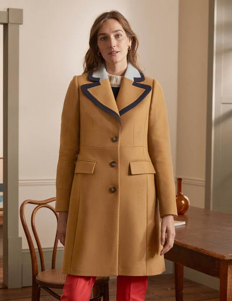 Wool Blend Crombie Coat - Ground Ginger Wool Blend Crombie Coat - Ground Ginger