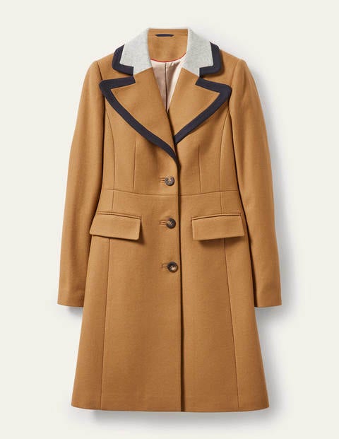 Wool Blend Crombie Coat - Ground Ginger Wool Blend Crombie Coat - Ground Ginger