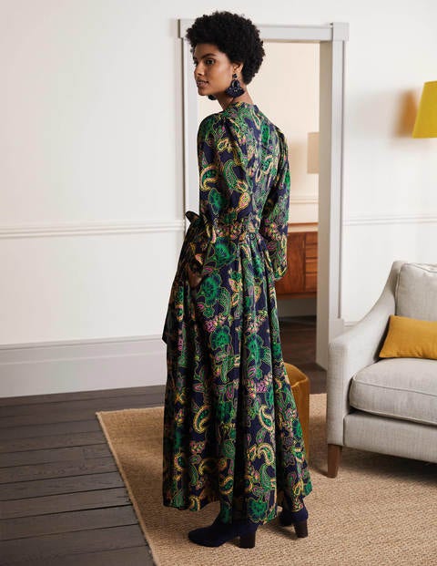 Amelia Cotton Maxi Dress - Navy, Exotic Floral Amelia Cotton Maxi Dress - Navy, Exotic Floral