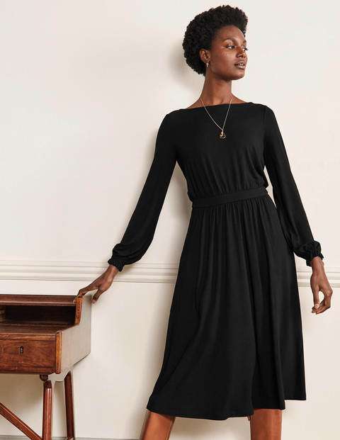 Evelyn Jersey Midi Dress - Black Evelyn Jersey Midi Dress - Black