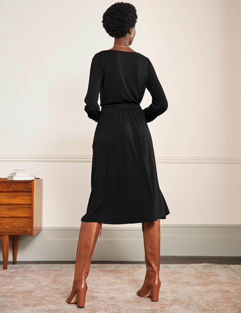 Evelyn Jersey Midi Dress - Black Evelyn Jersey Midi Dress - Black