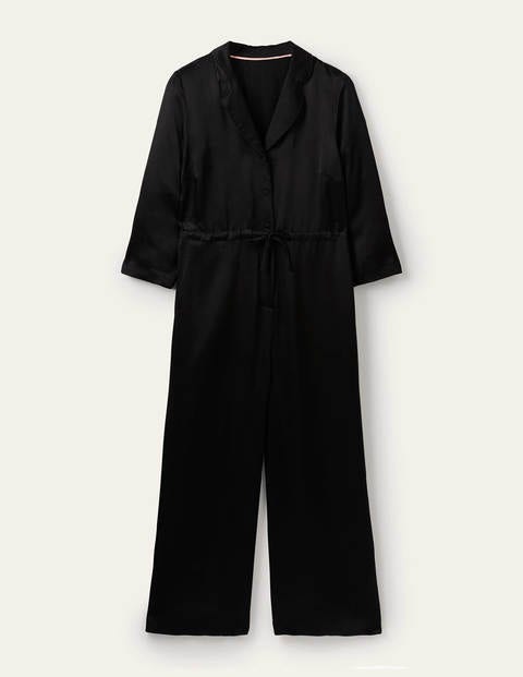 7/8-Jumpsuit mit Kragendetail - Schwarz 7/8-Jumpsuit mit Kragendetail - Schwarz
