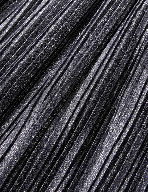 Metallic-Maxikleid mit Plisseefalten - Metallgrau-Metallic Metallic-Maxikleid mit Plisseefalten - Metallgrau-Metallic