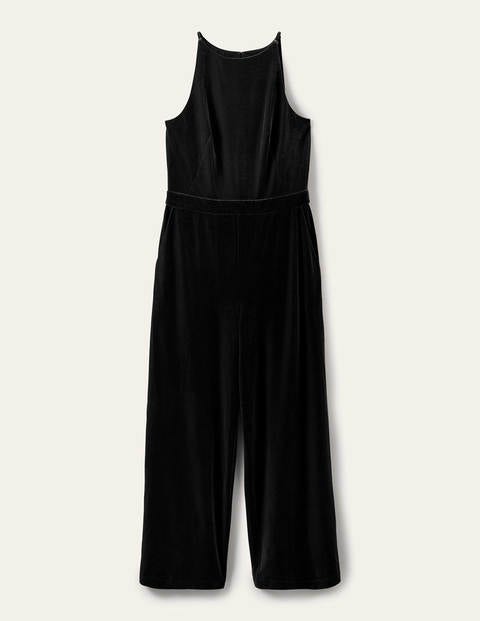 Combinaison dos-nu en velours - Noir Combinaison dos-nu en velours - Noir