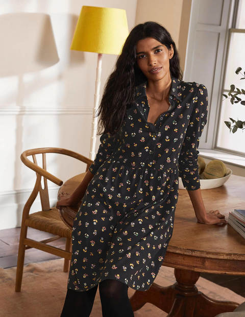 button up jersey dress