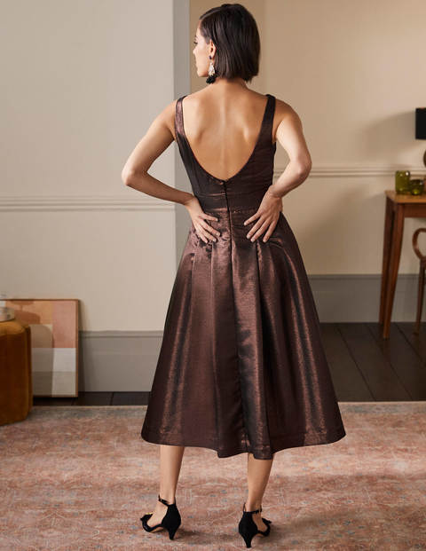 Scoop Back Fit and Flare - Bronze Lurex Scoop Back Fit and Flare - Bronze Lurex