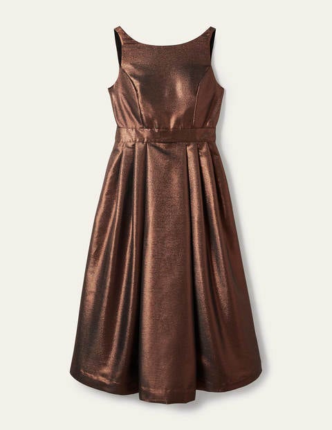 Scoop Back Fit and Flare - Bronze Lurex Scoop Back Fit and Flare - Bronze Lurex