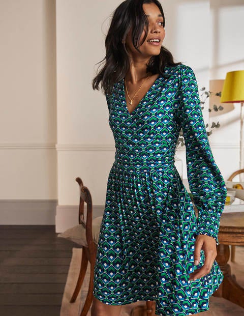 Jersey Wrap Dress - Highland Green ...