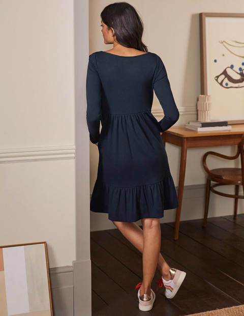 Tiered Ponte Dress - Navy Tiered Ponte Dress - Navy