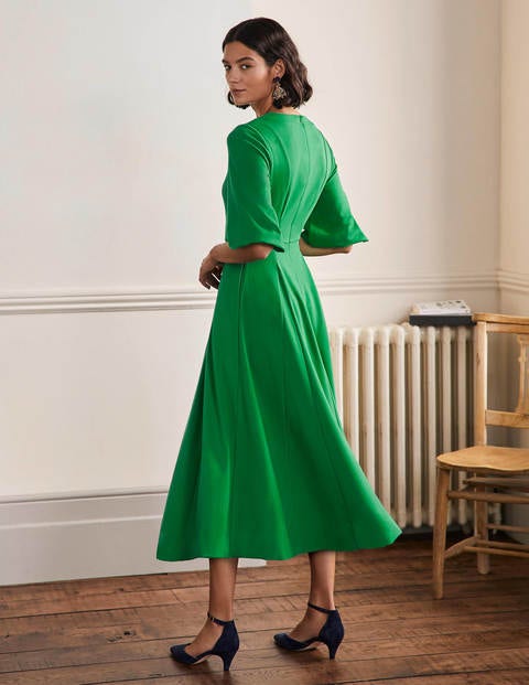 Full Skirt Ponte Midi Dress - Highland Green Full Skirt Ponte Midi Dress - Highland Green