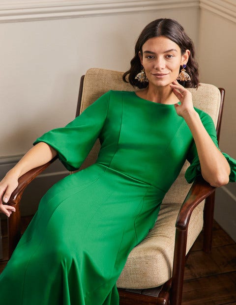 Full Skirt Ponte Midi Dress - Highland Green Full Skirt Ponte Midi Dress - Highland Green