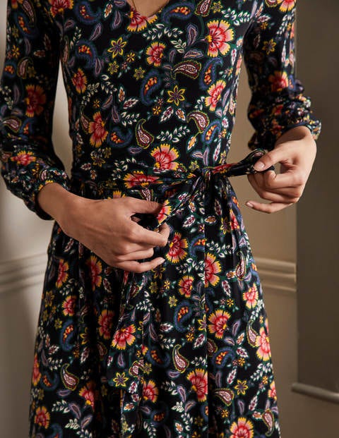 Jodie Jersey Dress - Black, Exotic Floral Jodie Jersey Dress - Black, Exotic Floral