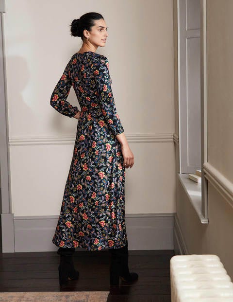 Jodie Jersey Dress - Black, Exotic Floral Jodie Jersey Dress - Black, Exotic Floral