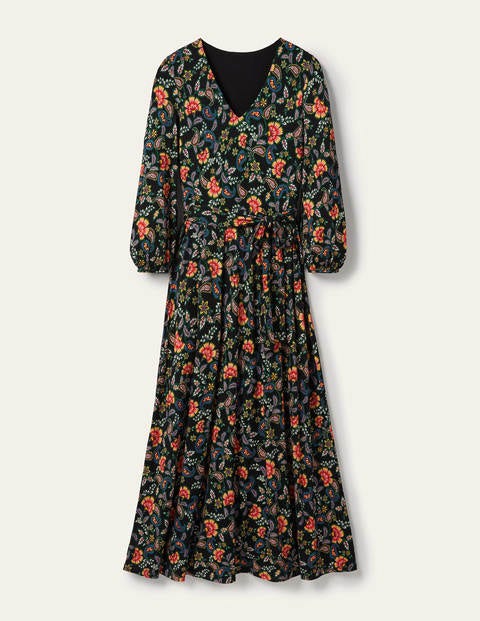 Jodie Jersey Dress - Black, Exotic Floral Jodie Jersey Dress - Black, Exotic Floral